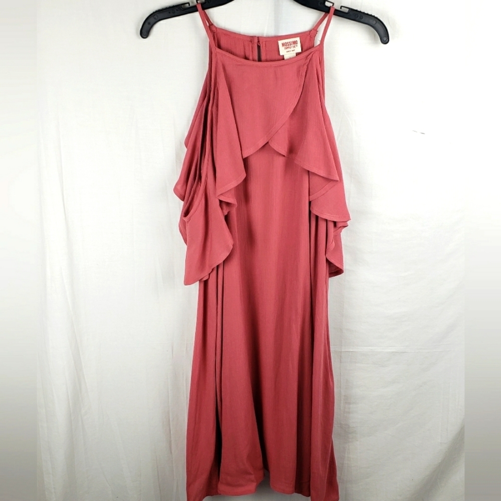 Mossimo Women's Pink Ruffled Sleeveless Dress Sz L